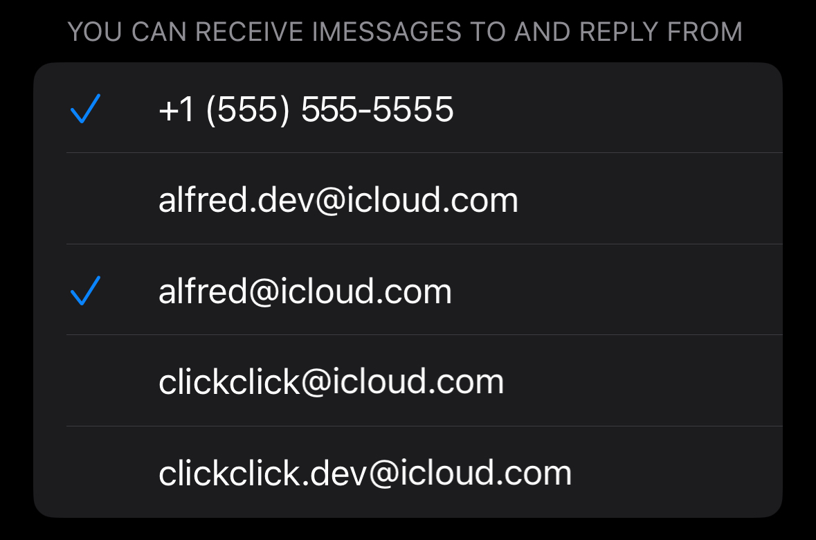 Messages iPhone Contacts